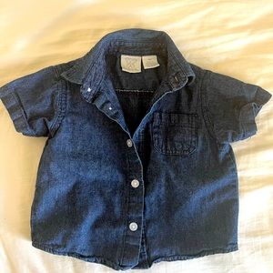 Denim button up T-Shirt.